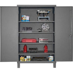 Durham - 4 Shelf Locking Storage Cabinet - Steel, 36" Wide x 24" Deep x 78" High, Gray - Benchmark Tooling