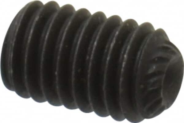 Value Collection - #10-32 UNF, 5/16" OAL, Knurled Cup Point Set Screw - Grade 8 Alloy Steel, 3/32" Key - Benchmark Tooling