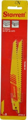 Starrett - 6" Long x 3/4" Thick, Bi-Metal Reciprocating Saw Blade - Tapered Profile, 6 TPI, Toothed Edge, Universal Shank - Benchmark Tooling