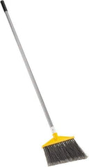 Rubbermaid - 10-1/2" Wide, Black Polypropylene Bristles, Aluminum Handle, Angled Broom - Flagged, Water Resistant - Benchmark Tooling