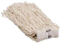 Rubbermaid - 1" White Head Band, Large Rayon Cut End Mop Head - 4 Ply, Side Loading Connection, Use for Finishing - Benchmark Tooling