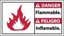 NMC - Danger - Flammable, Plastic Fire Sign - 18" Wide x 10" High, English/Spanish - Benchmark Tooling
