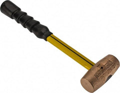 No-Mar - 3 Lb Head 1-1/2" Face Brass Hammer - Fiberglass Handle - Benchmark Tooling