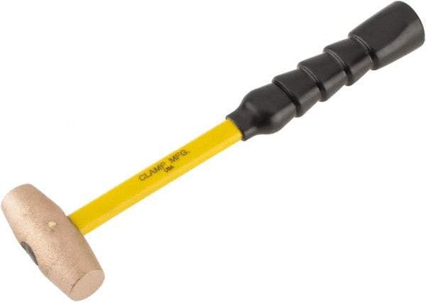 No-Mar - 2 Lb Head 1-1/4" Face Brass Hammer - Fiberglass Handle - Benchmark Tooling