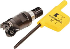 Kennametal - 15mm Cutting Diam, 0.5906" Max Depth of Cut, Modular Connection Indexable Copy End Mill - 3 Inserts, RD.. 0702.. Insert - Benchmark Tooling