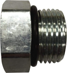 Parker - 1/2 Male Thread, Stainless Steel Industrial Pipe Hex Head Plug - Male SAE-ORB, 7,200 psi - Benchmark Tooling