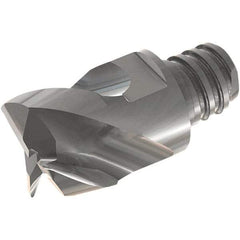 Iscar - MM EA Grade IC08 Carbide End Milling Tip Insert - Uncoated, 3 Flutes, 10mm Cutting Diam, 6mm Depth of Cut, 13mm Extension, 0.039" Cnr Rad, 45° Helix - Benchmark Tooling