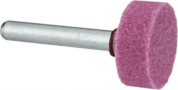 Grier Abrasives - 1 x 3/8" Head Diam x Thickness, W217, Cylinder, Aluminum Oxide Mounted Point - Benchmark Tooling