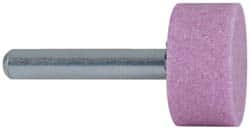 Grier Abrasives - 1" Head Diam x 1/2" Thickness, W218, Cylinder End, Aluminum Oxide Mounted Point - Benchmark Tooling