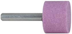 Grier Abrasives - 1 x 3/4" Head Diam x Thickness, W219, Cylinder, Aluminum Oxide Mounted Point - Benchmark Tooling