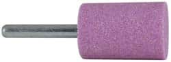 Grier Abrasives - 1 x 1-1/2" Head Diam x Thickness, W221, Cylinder, Aluminum Oxide Mounted Point - Benchmark Tooling