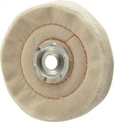 Dico - 4" Diam x 3/4" Thick Unmounted Buffing Wheel - Cushion Sewn, 1/2" Arbor Hole, Medium Density - Benchmark Tooling