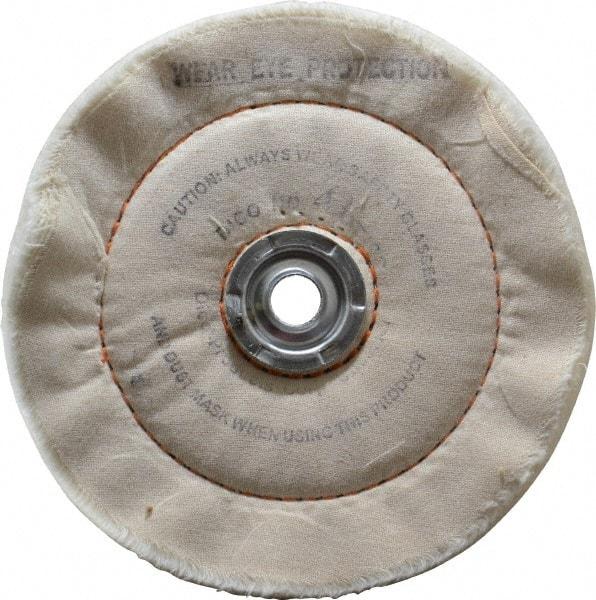 Dico - 6" Diam x 3/4" Thick Unmounted Buffing Wheel - Cushion Sewn, 1/2" Arbor Hole, Medium Density - Benchmark Tooling