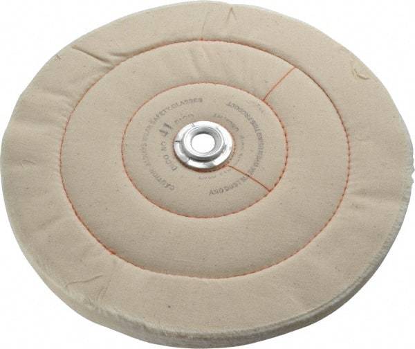 Dico - 10" Diam x 3/4" Thick Unmounted Buffing Wheel - Cushion Sewn, 1/2" Arbor Hole, Medium Density - Benchmark Tooling