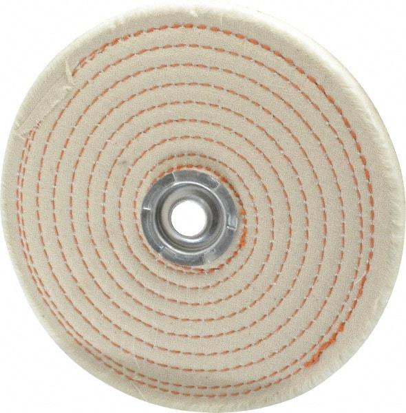 Dico - 6" Diam x 1/2" Thick Unmounted Buffing Wheel - Spiral Sewn, 1/2" Arbor Hole, Coarse Grade - Benchmark Tooling