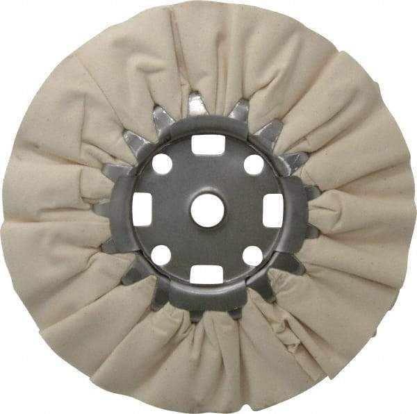 Divine Brothers - 8" Diam x 1/2" Thick Unmounted Buffing Wheel - Ventilated Bias Cut, 5/8" Arbor Hole - Benchmark Tooling