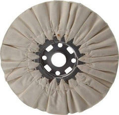 Divine Brothers - 10" Diam x 1/2" Thick Unmounted Buffing Wheel - Ventilated Bias Cut, 1-1/4" Arbor Hole - Benchmark Tooling