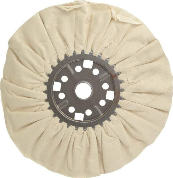 Divine Brothers - 14" Diam x 1/2" Thick Unmounted Buffing Wheel - Ventilated Bias Cut, 1-1/4" Arbor Hole - Benchmark Tooling