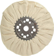 Divine Brothers - 14" Diam x 1/2" Thick Unmounted Buffing Wheel - Ventilated Bias Cut, 1-1/4" Arbor Hole - Benchmark Tooling