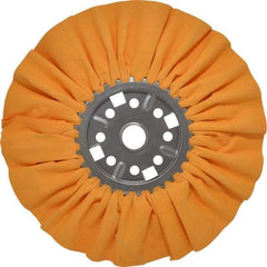 Divine Brothers - 14" Diam x 1/2" Thick Unmounted Buffing Wheel - Ventilated Bias Cut, 1-1/4" Arbor Hole - Benchmark Tooling