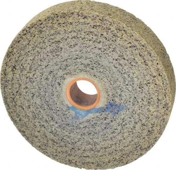 Made in USA - 6" Diam, 1" Face Width, 1" Center Hole, Medium Grade, Silicon Carbide Deburring Wheel - Convolute, Medium Density 7 Grade, 4,500 RPM - Benchmark Tooling