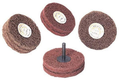 Standard Abrasives - 4" Diam x 2" Thick, Medium Mounted Scrubber Buffing Wheel - 2 Ply, Very Fine Grade, 1/4" Shank Diam, 6,000 RPM - Benchmark Tooling