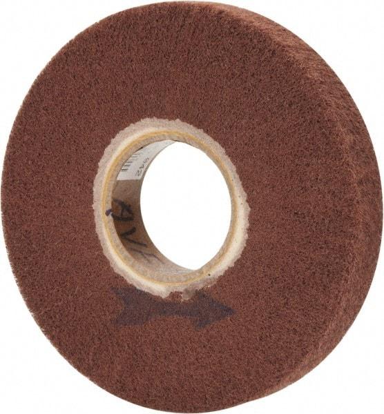 Made in USA - 6" Diam 220 Grit Aluminum Oxide Unmounted Flap Wheel - 2" Hole, 1" Wide, Density 7, Nonwoven, Grade Very Fine, 3,400 Max RPM - Benchmark Tooling