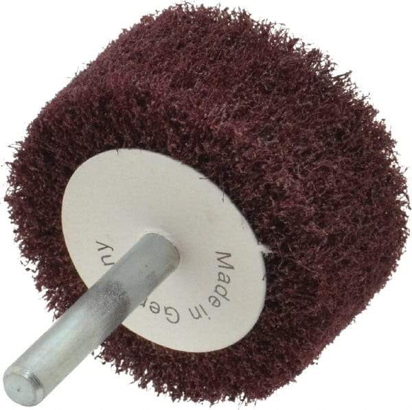 Value Collection - 2" Diam x 1" Face Width, Medium Aluminum Oxide Nonwoven Mounted Flap Wheel - 1/4" Shank Mount, 13,700 Max RPM - Benchmark Tooling