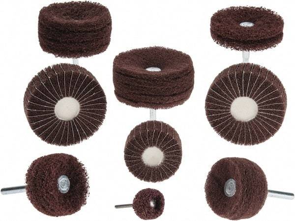 Superior Abrasives - 4 Piece Stem Mounted Wheel Kit - 120, 180 & 320 Grit, Fine, Very Fine & Extra Fine Grade, Mounted on 1/4" Shank - Benchmark Tooling