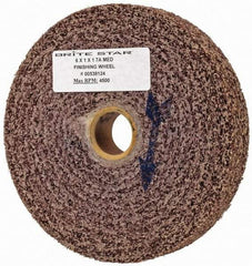 Made in USA - 6" Diam, 1" Face Width, 1" Center Hole, Medium Grade, Aluminum Oxide Deburring Wheel - Convolute, Medium Density 7 Grade, 4,500 RPM - Benchmark Tooling