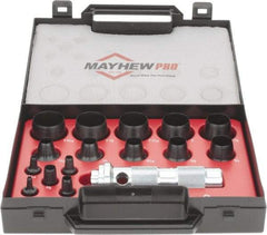 Mayhew - 16 Piece, 1/8 to 1-3/16", Hollow Punch Set - Comes in Plastic Case - Benchmark Tooling