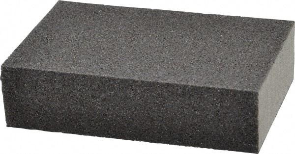 Made in USA - 2-3/4" Wide x 3-3/4" Long, Medium & Fine Grade Sanding Sponge - 60 & 100 Grit, 1" Thick - Benchmark Tooling
