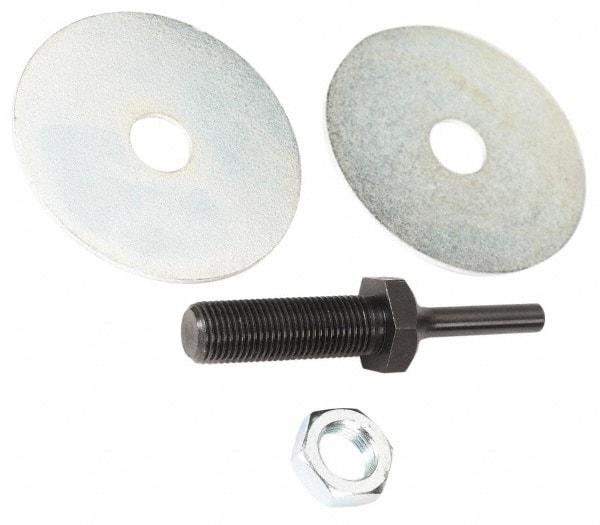 Value Collection - Deburring Wheel Mandrel - Compatible with 6" Diam x 1/4" Shank Diam Deburring Wheels - Benchmark Tooling