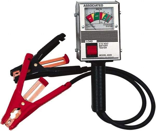 Associated Equipment - 6/12 Volt Battery Load Tester - 400 to 1,000 CCA Range, 2' Cable - Benchmark Tooling