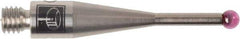 Renishaw - 0.0787 Inch Ball Diameter, Stainless Steel Stem, M3 Thread, Ruby Point Ball Tip CMM Stylus - 0.378 Inch Working Length, 0.05 Inch Stem Diameter, 0.8268 Inch Overall Length - Benchmark Tooling