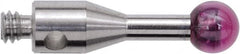 Renishaw - 0.1181 Inch Ball Diameter, Stainless Steel Stem, M2 Thread, Ruby Point Ball Tip CMM Stylus - 0.2756 Inch Working Length, 0.0591 Inch Stem Diameter, 0.3937 Inch Overall Length - Benchmark Tooling