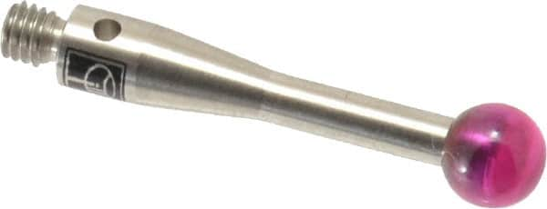 Renishaw - 0.1969 Inch Ball Diameter, Stainless Steel Stem, M3 Thread, Ruby Point Ball Tip CMM Stylus - 0.8268 Inch Working Length, 0.0984 Inch Stem Diameter, 0.8268 Inch Overall Length - Benchmark Tooling