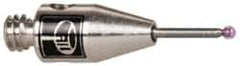 Renishaw - 0.0276 Inch Ball Diameter, Carbide Stem, M2 Thread, Ruby Point Ball Tip CMM Stylus - 0.1575 Inch Working Length, 0.0197 Inch Stem Diameter, 0.3937 Inch Overall Length - Benchmark Tooling