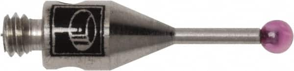 Renishaw - 0.0591 Inch Ball Diameter, Stainless Steel Stem, M2 Thread, Ruby Point Ball Tip CMM Stylus - 0.1772 Inch Working Length, 0.028 Inch Stem Diameter, 0.3937 Inch Overall Length - Benchmark Tooling