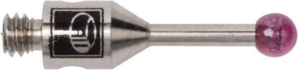 Renishaw - 0.0787 Inch Ball Diameter, Stainless Steel Stem, M2 Thread, Ruby Point Ball Tip CMM Stylus - 0.2362 Inch Working Length, 0.0394 Inch Stem Diameter, 0.3937 Inch Overall Length - Benchmark Tooling