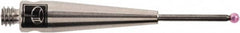 Renishaw - 0.0394 Inch Ball Diameter, Carbide Stem, M2 Thread, Ruby Point Ball Tip CMM Stylus - 0.2756 Inch Working Length, 0.028 Inch Stem Diameter, 0.7874 Inch Overall Length - Benchmark Tooling