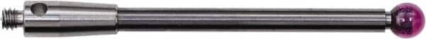 Renishaw - 0.1181 Inch Ball Diameter, Carbide Stem, M2 Thread, Ruby Point Ball Tip CMM Stylus - 1-1/16 Inch Working Length, 0.0787 Inch Stem Diameter, 1.1811 Inch Overall Length - Benchmark Tooling