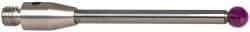 Renishaw - 0.0984 Inch Ball Diameter, Carbide Stem, M3 Thread, Ruby Point Ball Tip CMM Stylus - 0.8858 Inch Working Length, 0.0787 Inch Stem Diameter, 1.1811 Inch Overall Length - Benchmark Tooling