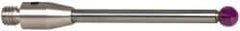 Renishaw - 0.0984 Inch Ball Diameter, Carbide Stem, M3 Thread, Ruby Point Ball Tip CMM Stylus - 1/2 Inch Working Length, 0.0787 Inch Stem Diameter, 0.7953 Inch Overall Length - Benchmark Tooling