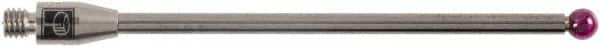 Renishaw - 0.1181 Inch Ball Diameter, Carbide Stem, M3 Thread, Ruby Point Ball Tip CMM Stylus - 1.7205 Inch Working Length, 0.0787 Inch Stem Diameter, 1.9685 Inch Overall Length - Benchmark Tooling