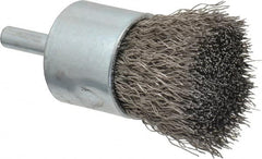 Anderson - 1" Brush Diam, Crimped, End Brush - 1/4" Diam Shank, 22,000 Max RPM - Benchmark Tooling