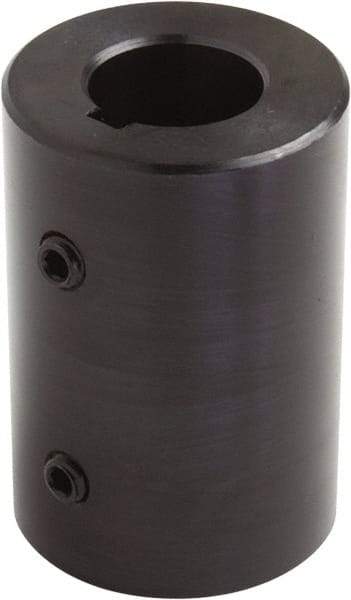 Climax Metal Products - 1-3/4" Inside x 2-3/4" Outside Diam, Set Screw Rigid Coupling with Keyway - 4-1/2" Long x 3/8" Keyway Width x 3/16" Keyway Depth - Benchmark Tooling