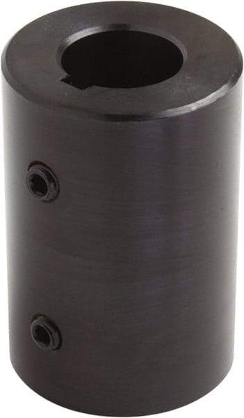 Climax Metal Products - 2" Inside x 3-5/16" Outside Diam, Set Screw Rigid Coupling with Keyway - 4-1/2" Long x 1/2" Keyway Width x 1/4" Keyway Depth - Benchmark Tooling