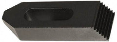 Jergens - 5/8" Stud, Low Carbon Steel, Plain Strap Clamp - 2" Travel, 6" OAL x 1-1/2" Wide x 7/8" High, Black Oxide Finish, Tapered Nose - Benchmark Tooling