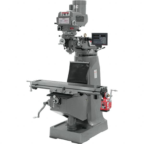 Jet - 9 x 49" 3 hp 230/460V Variable Speed Pulley Control 3 Phase Knee Milling Machine - Benchmark Tooling